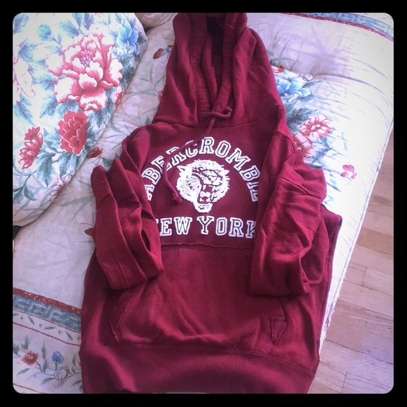 Abercrombie & Fitch red hoodie size S (muscle fit) - Picture 1 of 3